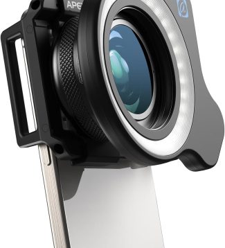 APEXEL 10-20X Macro Lens for iPhone & Android Phones | HD Photography Lens Kit with Universal Clip & 45-Mode Fill Light | Capture Still Life Close-Ups, Insects, Plants, Jewelry, Food & Small Objects